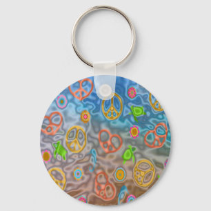 Retro 60s Peaceful Ocean Life Apparel Gifts Keychain