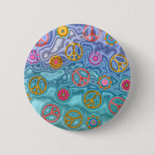 Retro 60s Peaceful Ocean Waves Apparel Gifts 2 Inch Round Button