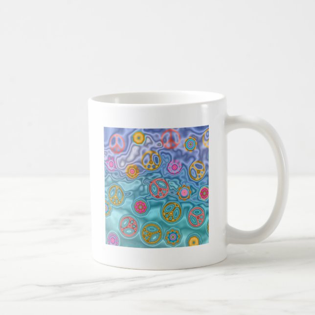 Retro 60s Peaceful Ocean Waves Apparel Gifts Coffee Mug (Right)