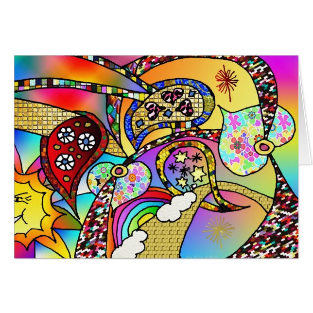 Retro 60s Psychedelic Hearts Paisley Gifts Apparel (Front Horizontal)