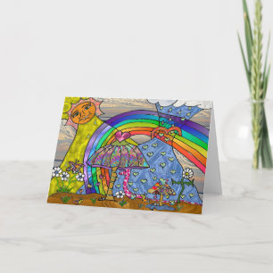 Retro 60s Psychedelic Magic Mushrooms Card
