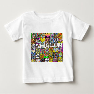Retro 60s Psychedelic Shalom LOVE Apparel Gifts Baby T-Shirt