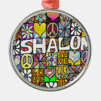 Retro 60s Psychedelic Shalom LOVE