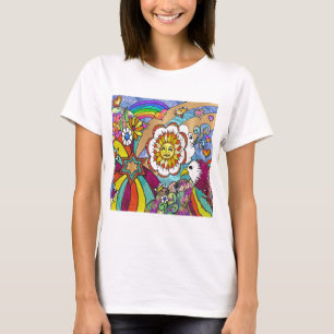 Retro 60s Psychedelic Sunshine Eagle Apparel Gifts T-Shirt