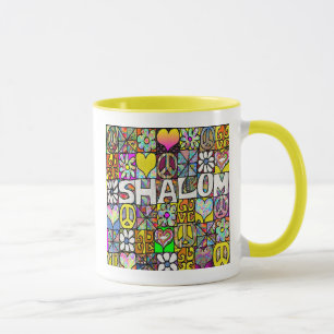 Retro 60s Psychédélique Shalom LOVE Mug