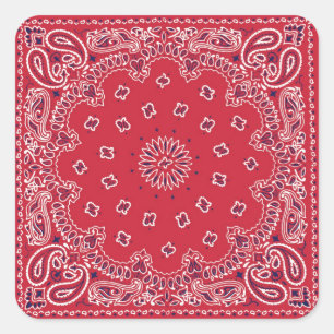 Retro 60s Red Bandanna Square Sticker