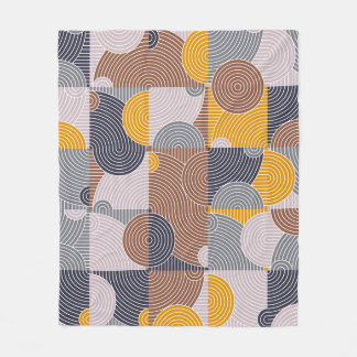 Retro 60s Tiles: Colourful Geometric Pattern Fleece Blanket