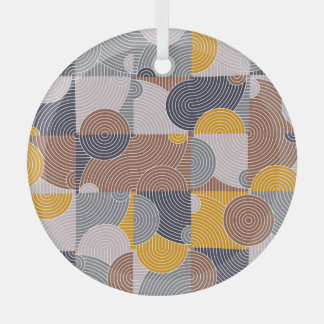 Retro 60s Tiles: Colourful Geometric Pattern Glass Ornament