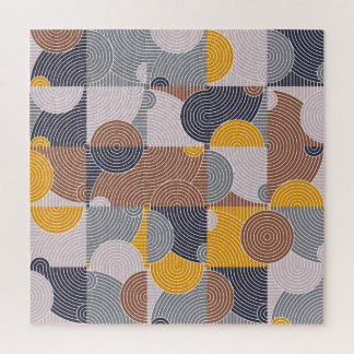 Retro 60s Tiles: Colourful Geometric Pattern Jigsaw Puzzle