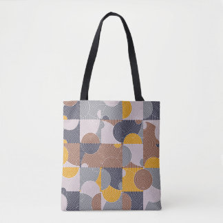 Retro 60s Tiles: Colourful Geometric Pattern Tote Bag