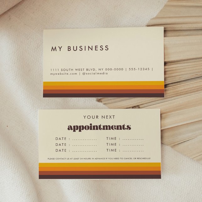 Retro 60s Vintage Appointment Reminder Cards (Creator Uploaded)