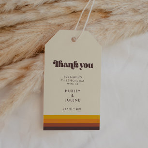 Retro 60s vintage colours wedding gift tags