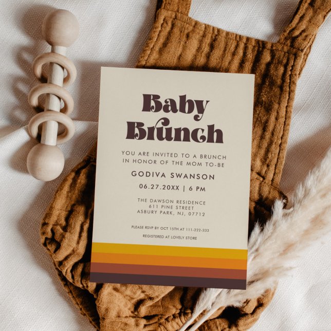 Retro 60s Vintage Mid Century Baby Brunch Invitation (Creator Uploaded)