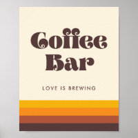 Retro 60s Vintage Mid Century Coffee Bar Sign