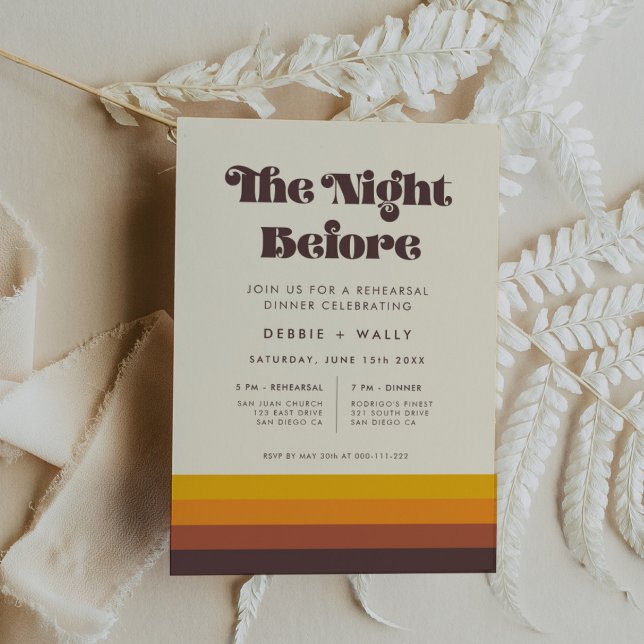 Retro 60s Vintage Mid Century Rehearsal Dinner Invitation (Creator Uploaded)