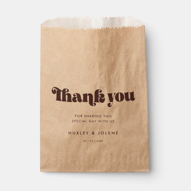 Retro 60s Vintage Mid Century Wedding Favour Bag (Front)