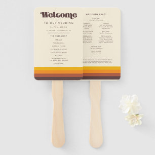 Retro 60s Vintage Program & Wedding Party Hand Fan