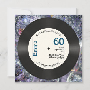 Retro 60th Birthday Photo Faux Vinyl Record Music