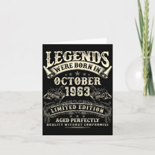 Retro 62nd Birthday For Men 62 Year Old October 19 Card