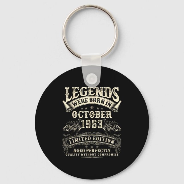 Retro 62nd Birthday For Men 62 Year Old October 19 Keychain (Front)