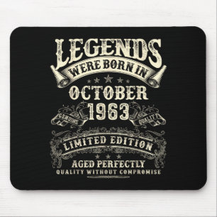 Retro 62nd Birthday For Men 62 Year Old October 19 Mouse Pad