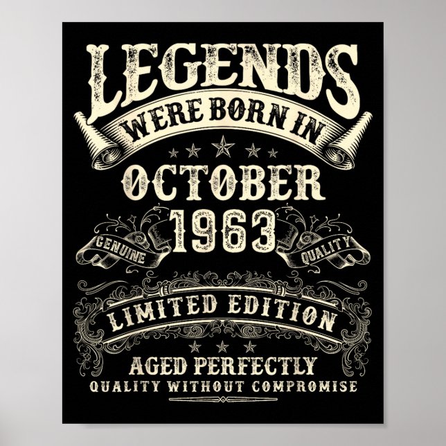Retro 62nd Birthday For Men 62 Year Old October 19 Poster (Front)