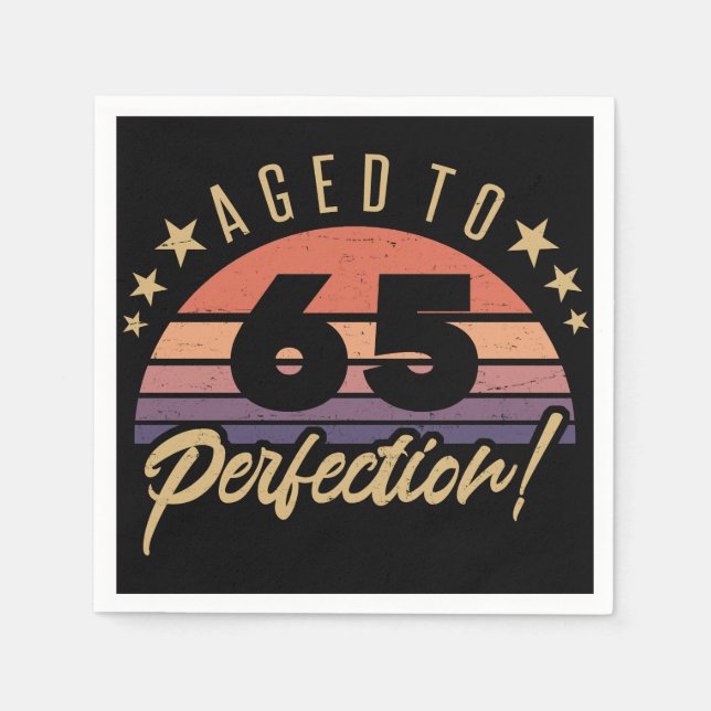 Retro 65th Birthday Humour Napkin (Front)