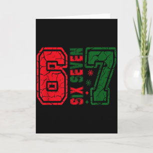 Retro 67 Funny Six Seven Meme 6 7 Number Christmas Card