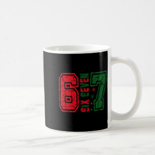 Retro 67 Funny Six Seven Meme 6 7 Number Christmas Coffee Mug