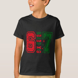 Retro 67 Funny Six Seven Meme 6 7 Number Christmas T-Shirt