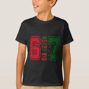 Retro 67 Funny Six Seven Meme 6 7 Number Christmas T-Shirt