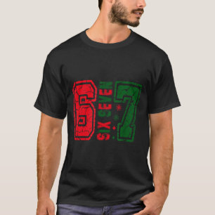 Retro 67 Funny Six Seven Meme 6 7 Number Christmas T-Shirt
