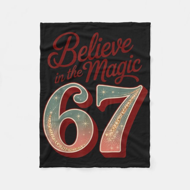 Retro 67 Magic Christmas – Believe In Magic  Fleece Blanket (Front)