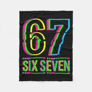 Retro 67 Meme Funny Six Seven Meme 6 7 Meme 6 7  Fleece Blanket