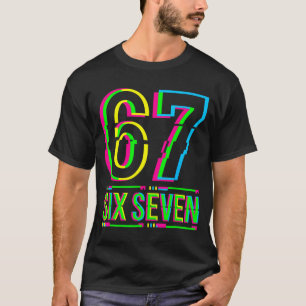 Retro 67 Meme Funny Six Seven Meme 6 7 Meme 6 7  T-Shirt