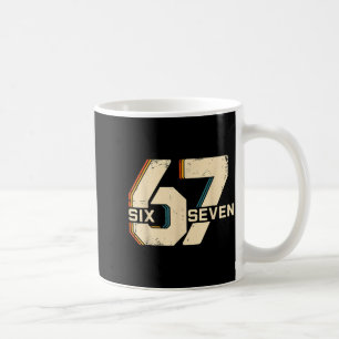 Retro 67 Six Seven 6 7 Number Vintage 67 Meme Men Coffee Mug