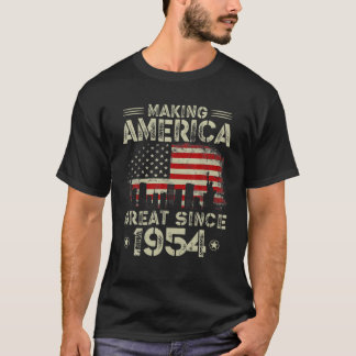 Retro 68Th Birthday USA Flag Making America Great T-Shirt