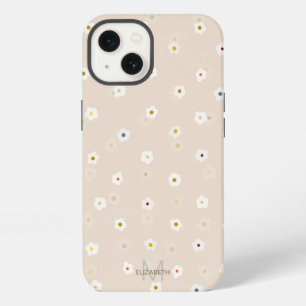 Retro 70’s White Daisy Flowers Boho Cream Design iPhone 13 Case