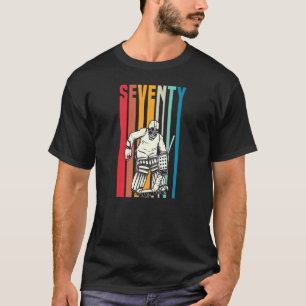 Retro 70 Year Old Ice Hockey Goalie 70th Birthday T-Shirt