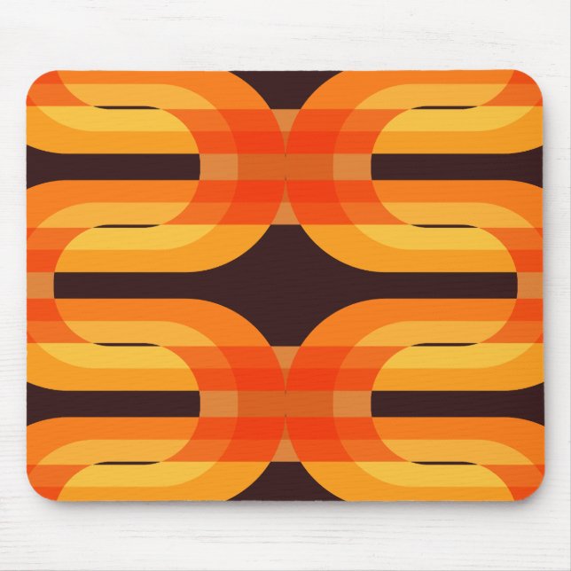 retro 70s 60s pattern style mouse pad (Front)