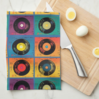 Retro 70s 60s Vinyl Record Album Kitchen Towel