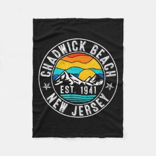 Retro 70s 80s Chadwick Beach New Jersey Nj For Men Fleece Blanket