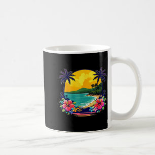 Retro 70s 80s Palm Tree Beach Sunset Summer Vibe Coffee Mug