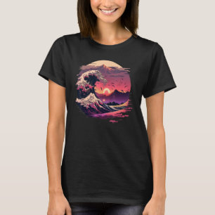Retro 70s 80s Retrowave Great Wave Off Kanagawa Ja T-Shirt