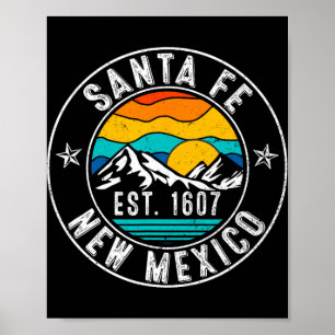Retro 70s 80s Santa Fe New Mexico Nm Poster