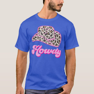 Retro 70s 80s Western Country Leopard Cowboy hat H T-Shirt