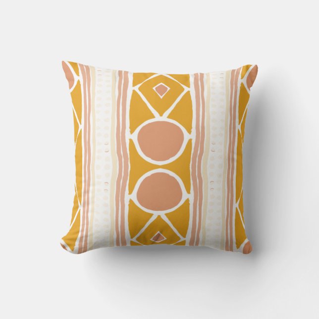 Retro 70s abstract pattern throw pillow (Front)