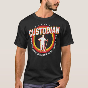 retro 70s and 80s because even Janitor and school T-Shirt