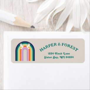 Retro 70s Arch Rainbow Return Address