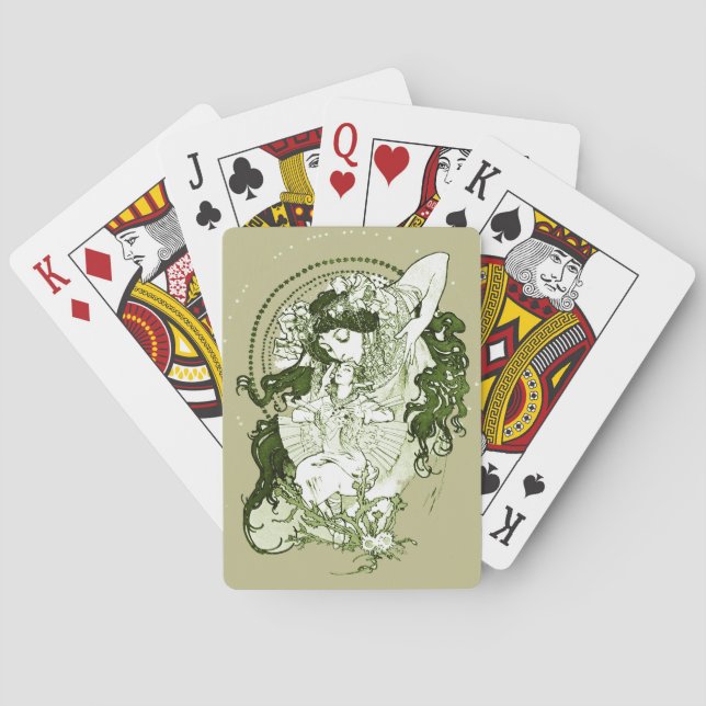 Retro 70s Art Nouveau Playing Cards (Back)